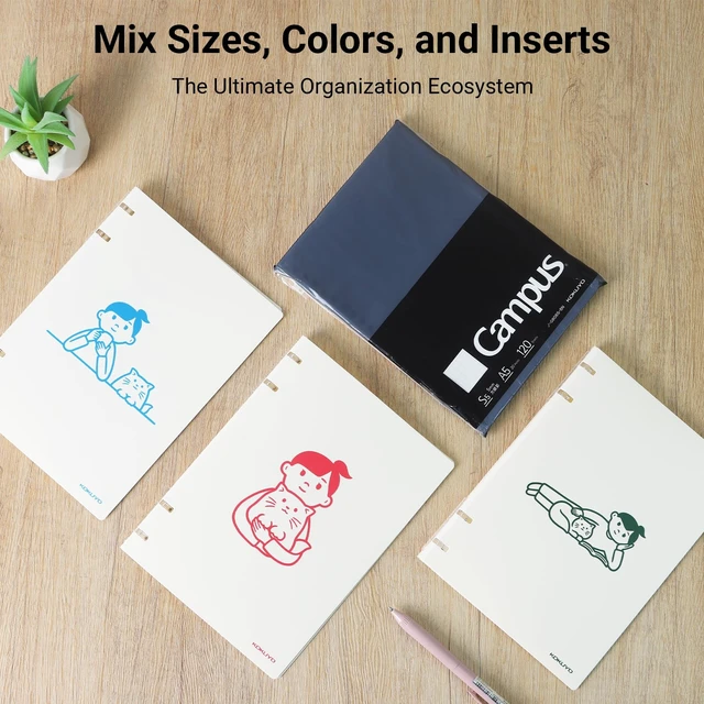 Alt view image 7 of 7 - Good Time 2x2 Spiral Binder Notebooks, 3 Pack A5 Refillable Notebook with Extra 120 Sheets 5x5 Graph Loose leaf Paper. Pre-Packed 10 Sheets in 8mm Ruled Each, Notebooks for School & Work