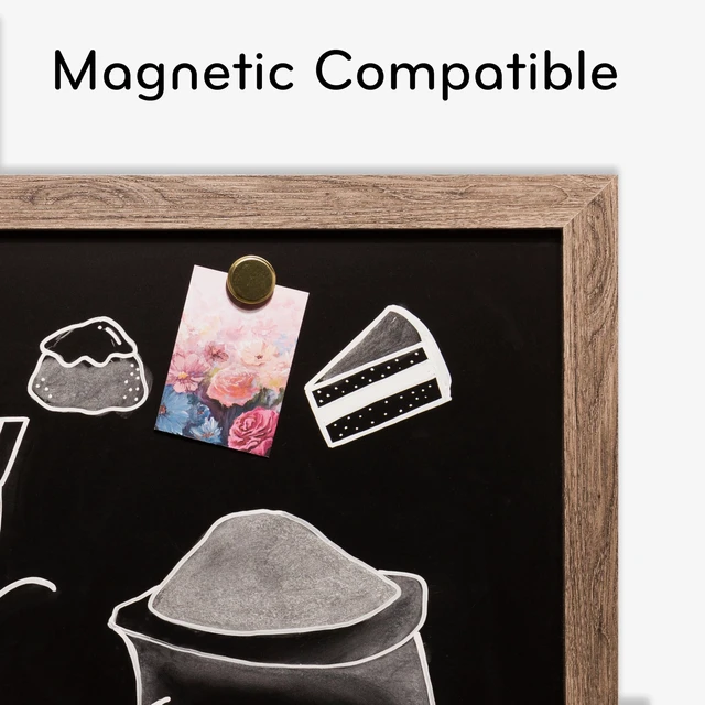 Alt view image 4 of 6 - Magnetic Chalkboard, 24" x 36", Rustic Wood Frame, Premium Matte Surface