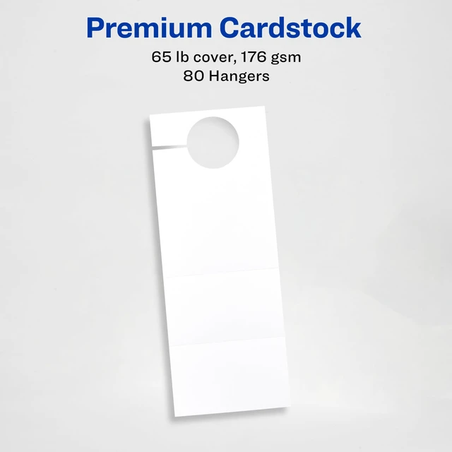 Alt view image 5 of 7 - Printable Door Hangers with Tear-Away Cards, 4.25" x 11", Matte White, 80 Blank Door Hangers for Laser and Inkjet Printers (16150) (Pack of 5)