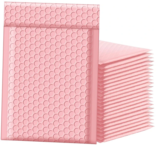 Main image of Bubble Mailers 6x10 Inch 50pc Light Pink Shipping Bags, Chic Packaging Bags For Small Business, Colored Padded Mailing Envelopes, Opaque Matte Self Seal Bubble Poly Mailers Bulk #0