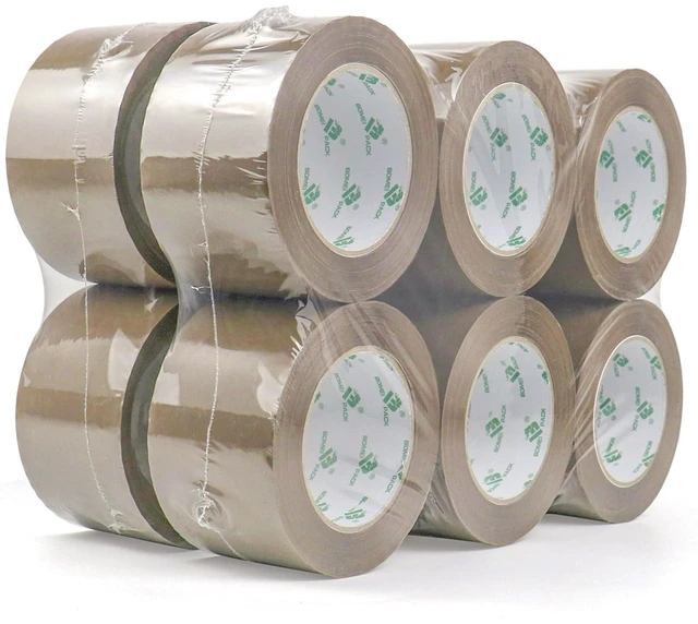 Main image of 3inch Brown Packing Tape, 12 Refills Rolls Wide Packaging Tape for Moving, Shipping and Storage, 2.4 Mil x 110 Yards