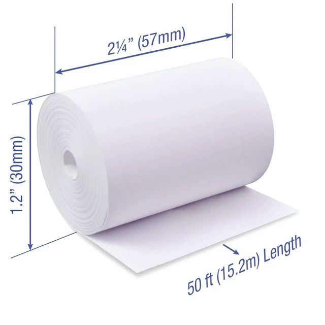 Alt view image 2 of 4 - 2 1/4 x 50 ft 200 Rolls CORELESS BPA Free BPS Free Thermal Paper Rolls debit & credit