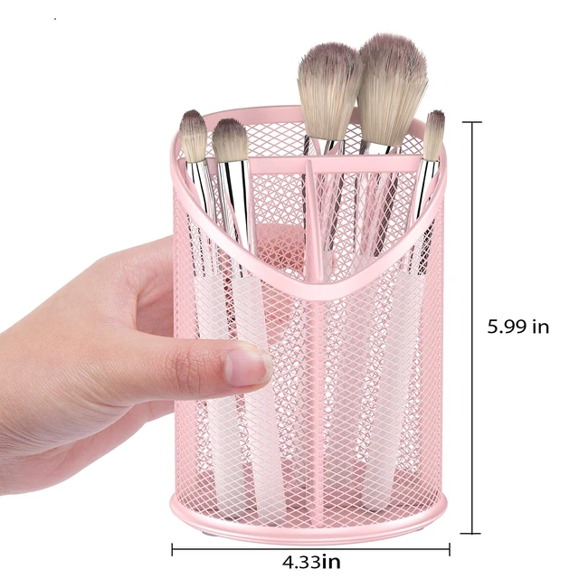 Alt view image 2 of 3 - 2 Pack Pen Holder Mesh Round Pencil (Pink)