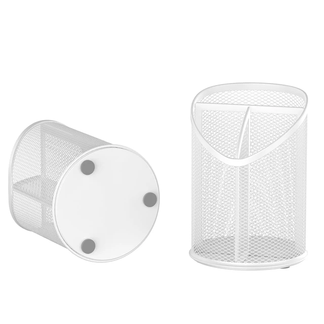 Alt view image 3 of 3 - 2 Pack Pen Holder Mesh Round Pencil (White)