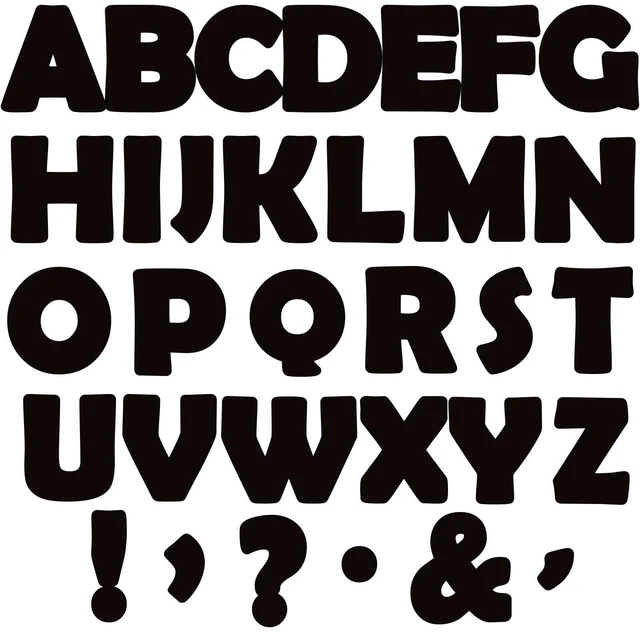 Main image of 300 PCS Large 7" Font Letters and Punctuation Set, Black Classroom Alphabet Cutout for Bulletin Board Display Home School, A Great Helper to Inspire Students' Learning Interest