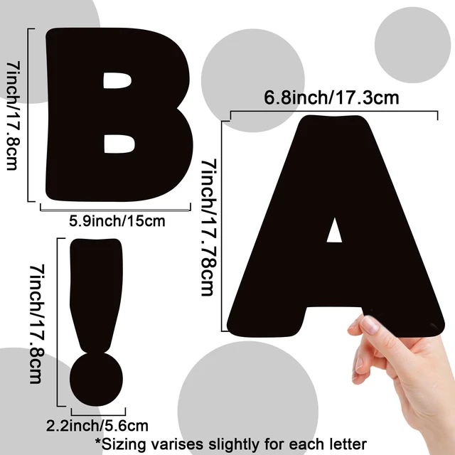 Alt view image 3 of 7 - 300 PCS Large 7" Font Letters and Punctuation Set, Black Classroom Alphabet Cutout for Bulletin Board Display Home School, A Great Helper to Inspire Students' Learning Interest