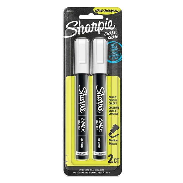 Alt view image 2 of 7 - Chalk Marker, Wet Erase Markers, White, 2 Count (Pack of 2)