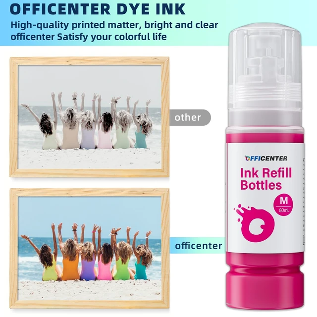 Alt view image 3 of 6 - Ink Refill Bottles Magenta Compatible Replacement for T502 ET-4760 ET-2760 ET-2750 ET-2720 ET-3760 ET-2850 ET-3710 ET-3850 ET-3750 ET-2803 ET-3930 ET-2980 ET-2988 Printer(2 * 80ml)