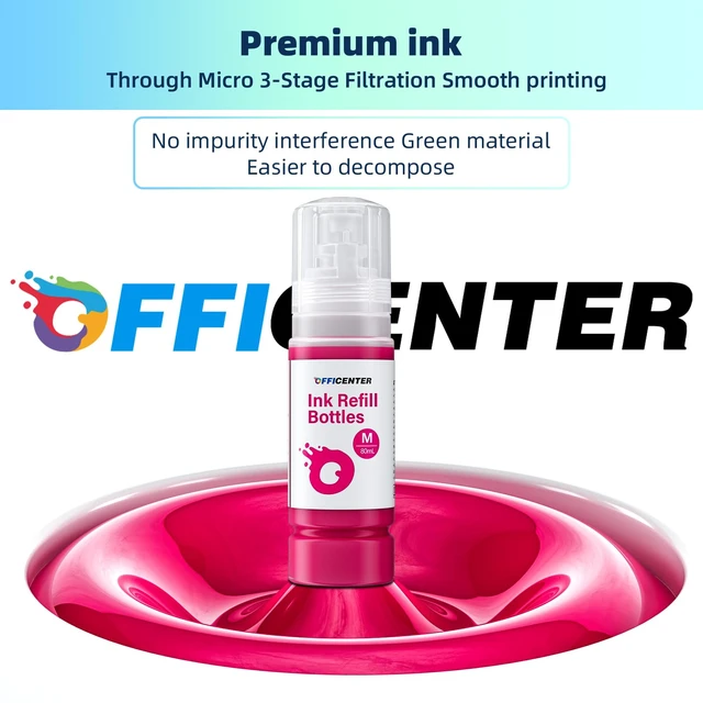 Alt view image 5 of 6 - Ink Refill Bottles Magenta Compatible Replacement for T502 ET-4760 ET-2760 ET-2750 ET-2720 ET-3760 ET-2850 ET-3710 ET-3850 ET-3750 ET-2803 ET-3930 ET-2980 ET-2988 Printer(2 * 80ml)
