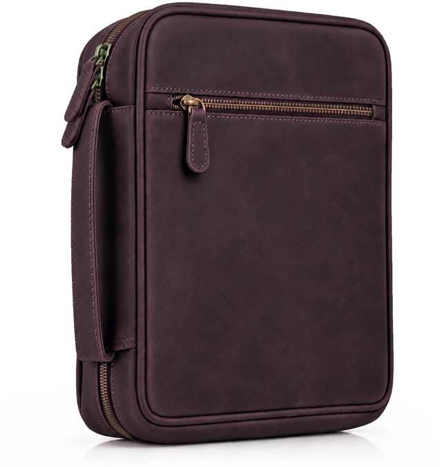 Main image of Bible Cover Large Case Women, Purple. Bible Case Fits Standard, Large & Study Bibles up to 10.5 x 8 x 2.5 In, Ideal for men, women, Church & Travel, Handmade