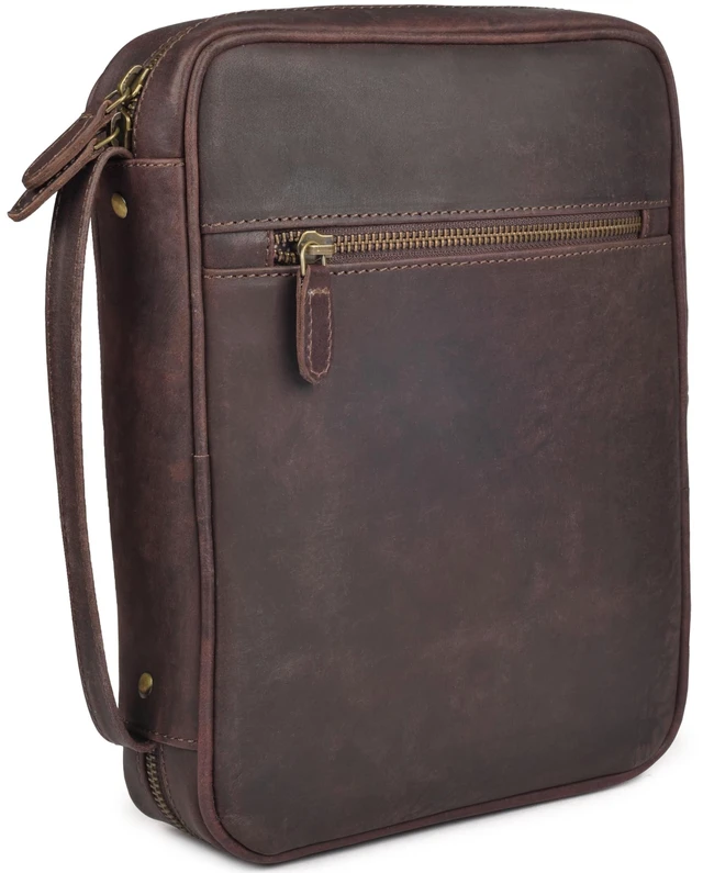 Main image of Bible Bag Genuine Covers, Mahogany Brown. Bible Case Fits Standard, Large & Study Bibles up to 10.5 x 8 x 2.5 In, Ideal for men women, Church & Travel, Mahogany Brown