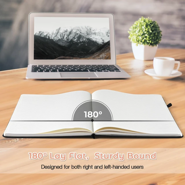 Alt view image 3 of 6 - Blank Notebook Hardcover Sketchbook, 8.5" x 11" Blank Journal, Thick Paper Large Thick Paper Sketchbook for Drawing Art, Unlined Notebook Journal for Women Men, A4 Leather Sketchbook, Lay Flat, Pink