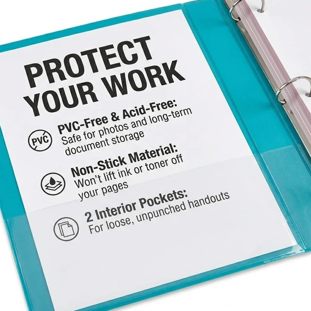 Alt view image 4 of 7 - BioBinder 2 Inch (4-Pack) - Durable Plant-Based 3 Ring View Binder, USDA Certified Biobased, Customizable Nonstick Cover & Spine - 425 Sheet Capacity, Letter Size School Office Organizer