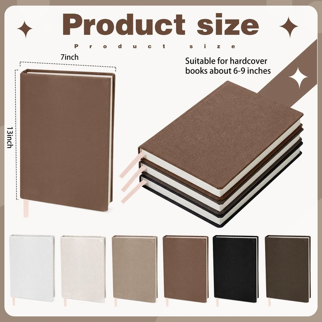 Alt view image 2 of 6 - 6 Pack Stretchable Book Covers 6-9 Inch Colored Fabric Reusable Book Protector Sleeve for Hardcovers Textbook Protection Supplies(Brown)