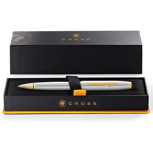 Alt view image 3 of 7 - Coventry Polished Chrome, Gold-Tone Ballpoint Pen, Black Ink Refillable Ballpoint Pen for Smooth Writing, Professional Elegant Accessory, Long-Lasting Use, Desk Essential, Medium Point