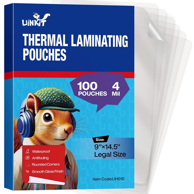 Main image of 4mil Legal Size Laminating Pouches, 100 Pack 8.5x14 Inches Premium Laminating Sheets for Business Documents, Training Manuals, Durable Menus & Office Signage with Thermal Laminator