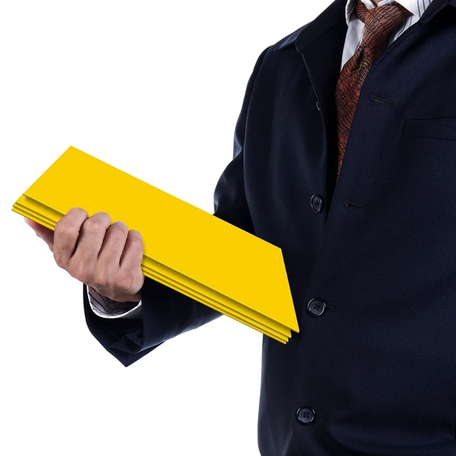 Alt view image 4 of 6 - 50 Pcs 2 Pocket Glossy Paper Folders Glossy Paper Laminated Portfolios, Letter Size, Presentation Folders with Pockets for Office Teacher Worker Supplies(Yellow Color)