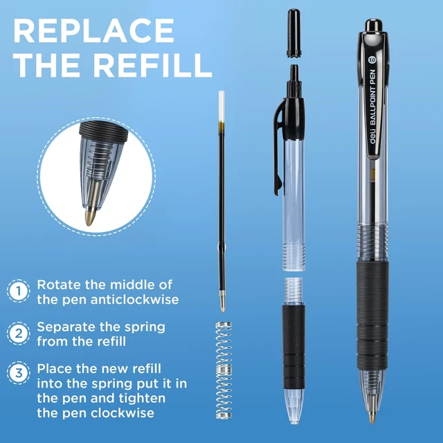 Alt view image 4 of 7 - Pens Bulk,30 Pack Pens Black Ink, 1.0MM Medium Point Ballpoint Pens Smooth Writing, Retractable Pens with Soft Grip, No Bleed,Fast Dry, for Office School Home Use