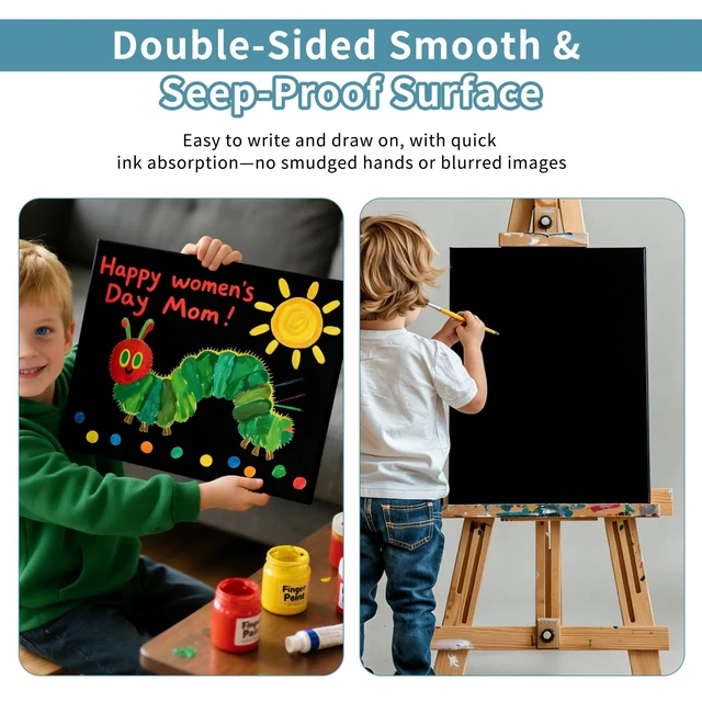 Alt view image 7 of 7 - 4 Pack Foam Board 24"x36", 0.23 Inch Thickness Black Poster Board, Double-Sided Acid-Free Foam Core Board, Large Lightweight Polystyrene Mat Board for Painting, Display, Craft & School Projects