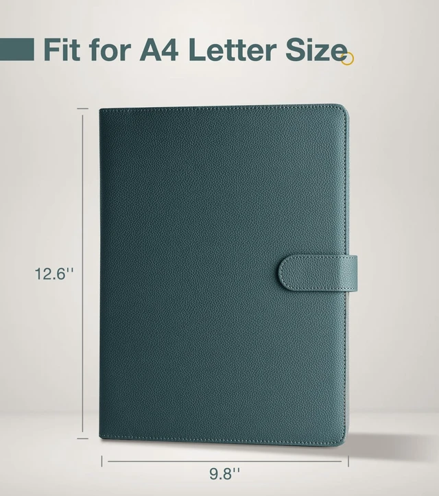 Alt view image 2 of 7 - Clipboard Folder Padfolio A4, Writing Portfolios Faux Leather Clipboards with Cover for Legal Pad Holder Letter Size 8.5 x 11 for Business Conference Notepad Clip Board (Gray Green)