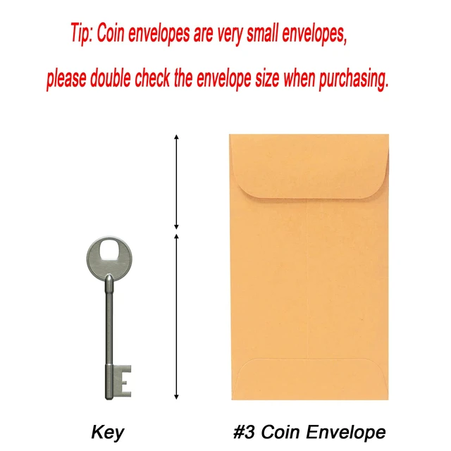 Alt view image 2 of 7 - 200PCS #3 Coin Envelopes 2.5x4.25 inches Brown Kraft Envelopes Classic Small Parts Gummed Flap for Coins, Cash, Credit Cards, Seeds