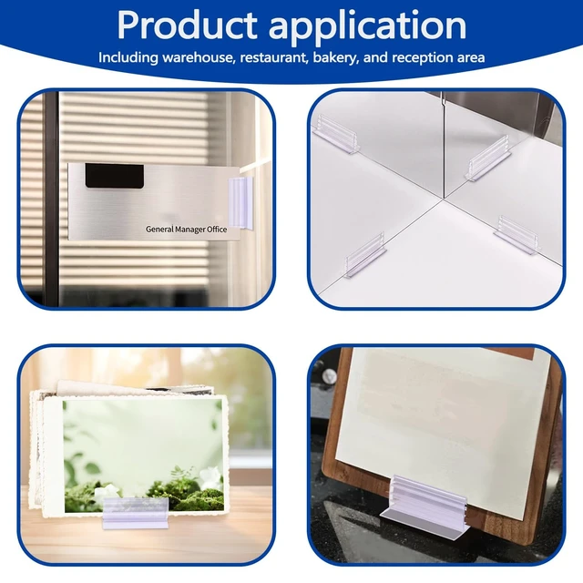 Alt view image 7 of 7 - 100 Pcs Sign Holder, Adhesive Base Sign Holders Multiple Uses for Counters, Warehouses, Base Holders with Strong Adhesive (1.6 * 3in)