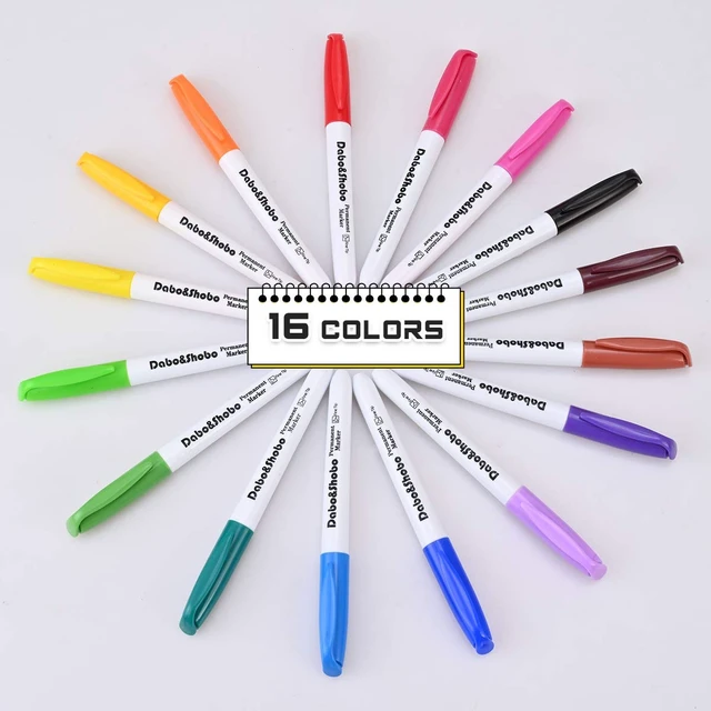 Alt view image 2 of 7 - Dabo & Shobo 48 Colors Permanent Markers, Fast Drying, Suitable For Classroom Office MeetingWorks On Plastic, Wood, Stone, Metal and Glass for Doodling, Coloring, Marking