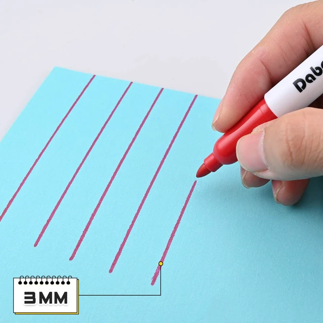 Alt view image 5 of 7 - Dabo & Shobo 48 Colors Permanent Markers, Fast Drying, Suitable For Classroom Office MeetingWorks On Plastic, Wood, Stone, Metal and Glass for Doodling, Coloring, Marking