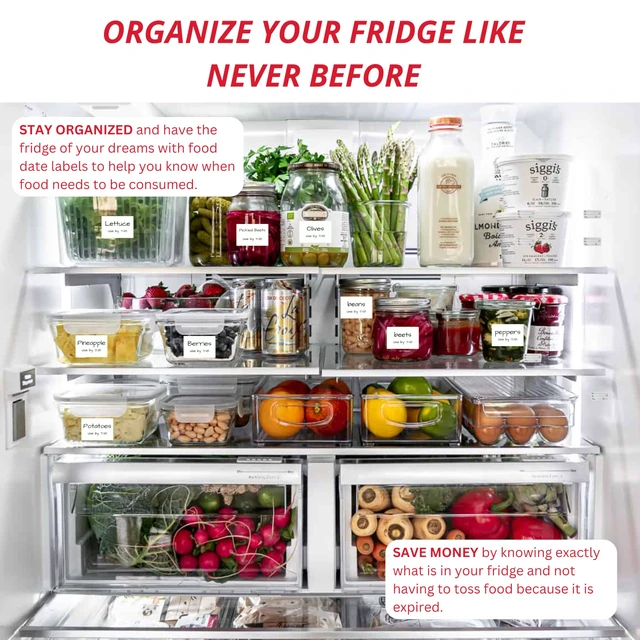 Alt view image 4 of 7 - 2x3 Dissolvable Food Labels, 1000 Food Container Stickers, Blank Ideal for Fridge Freezer & Pantry, Organize Prepped Meals & Leftovers Easily, Adheres Well, Dissolves Fast with Zero Residue
