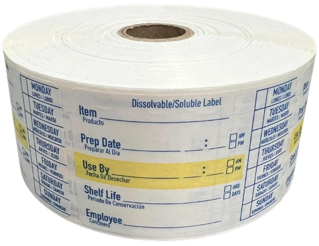 Main image of 2x3 Dissolvable Food Labels, 1000 Food Container Stickers, Blue Ideal for Fridge Freezer & Pantry, Organize Prepped Meals & Leftovers Easily, Adheres Well, Dissolves Fast with Zero Residue