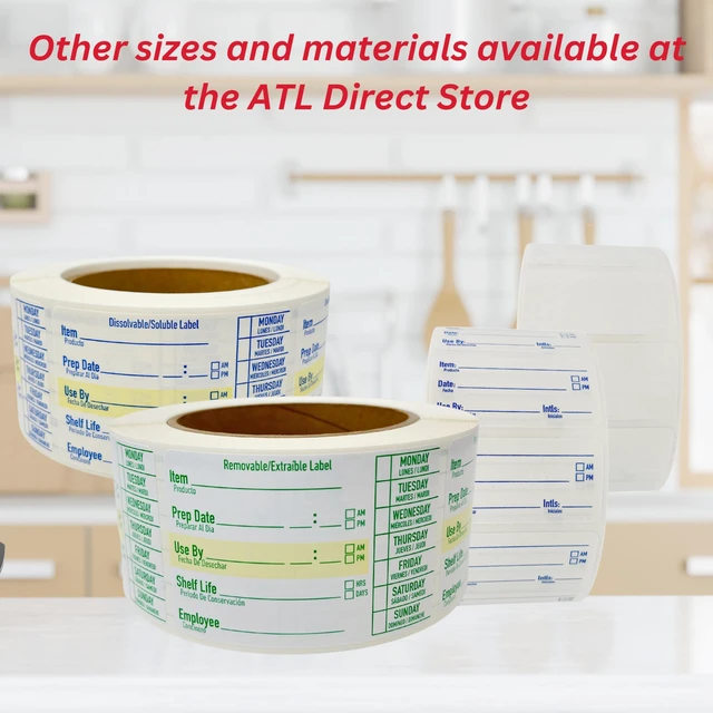 Alt view image 7 of 7 - 2x3 Dissolvable Food Labels, 1000 Food Container Stickers, Blank Ideal for Fridge Freezer & Pantry, Organize Prepped Meals & Leftovers Easily, Adheres Well, Dissolves Fast with Zero Residue