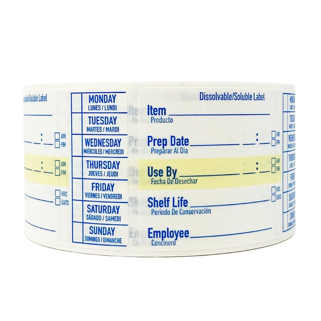 Alt view image 7 of 7 - 2x3 Dissolvable Food Labels, 1000 Food Container Stickers, Blue Ideal for Fridge Freezer & Pantry, Organize Prepped Meals & Leftovers Easily, Adheres Well, Dissolves Fast with Zero Residue