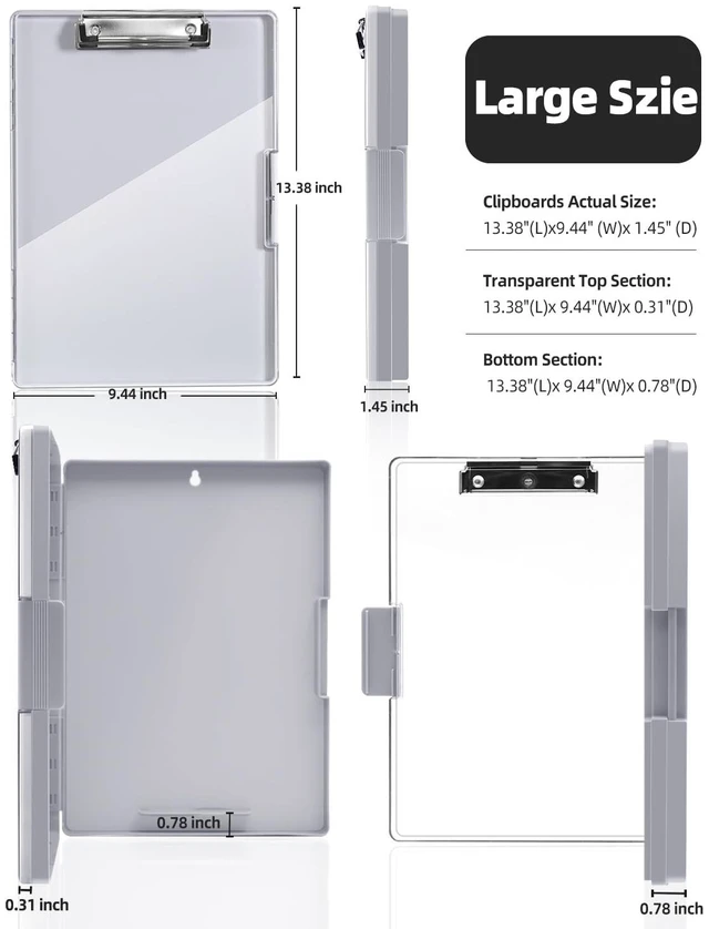 Alt view image 7 of 7 - Clipboard with Storage, Nurse Dry Erase Clip Board, 8.5x11, Lvory Dual Compartments, Clearview Dry Erase Panel, High Capacity Storage, Heavy Duty, Pen Holder, Side Opening, School/Office Use