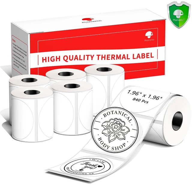 Main image of Labels M110-840 Pcs 2 Inch (50x50mm) Thermal Labels for M110/M220/M250/M221/M260, Black on White, 140 Labels, for Small Business, Home, Office