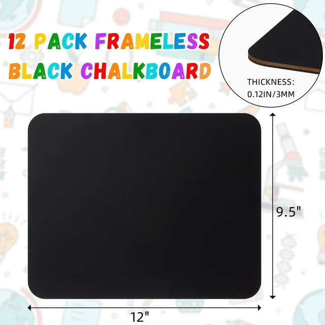 Alt view image 2 of 7 - 12 Pcs Chalk Board for Kid Bulk Double-Sided Chalkboard, 9.5" × 12" Wooden, Frameless, Mini Blackboard, for Kids Student School Classroom Home Restaurant Office Birthday Party Favors