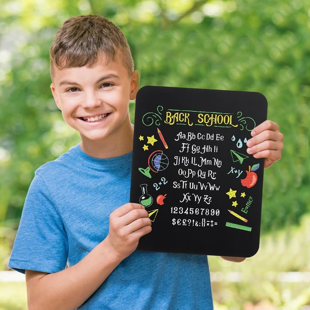Alt view image 5 of 7 - 12 Pcs Chalk Board for Kid Bulk Double-Sided Chalkboard, 9.5" × 12" Wooden, Frameless, Mini Blackboard, for Kids Student School Classroom Home Restaurant Office Birthday Party Favors