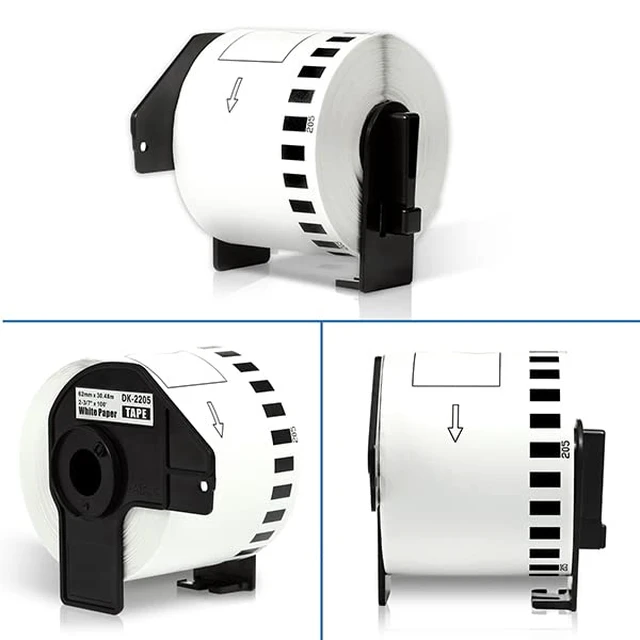 Alt view image 7 of 7 - DK-2205 Continuous Paper Labels Replacement for Brother DK2205 2.4" x 100Ft(62mm x 30.48m) Shipping Address Labels, for QL-800, 810W, 820NWB, 1110NWB, 8 Rolls with 1 Frame