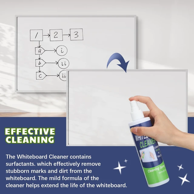Alt view image 5 of 7 - 12 Pack Whiteboard Cleaner Spray 8.5oz for Dry Erase Board Dry Erase Cleaner Removes Stubborn Marks from Chalkboard Surfaces, Cleaning for Classroom Office