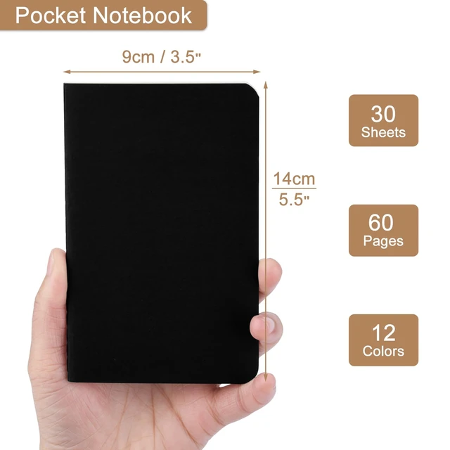 Alt view image 2 of 7 - 180 Pack Kraft Pocket Notebooks Bulk, 3.5 X 5.5 Inches Lined Paper Journaling Notebooks, 30 Sheets/60 Pages, Mini Journal Notebooks for Work, Writing, Traveler Memo Notepad(Black Cover)