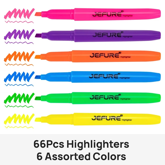 Alt view image 2 of 7 - 66 Pcs Highlighters, Chisel Tip, Assorted Colors, Quick Dry Bulk Highlighters for Bible Study, Note-Taking, School, College, Office, Teacher & Student Supplies