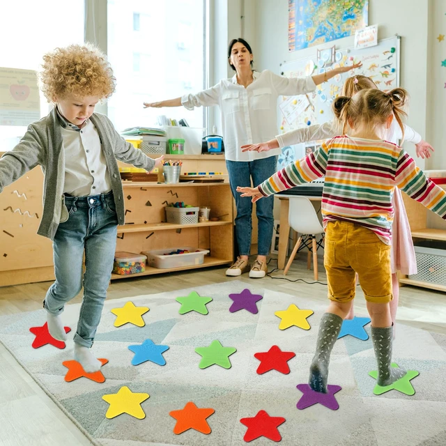 Alt view image 6 of 7 - 48Pcs Star Carpet Spots for Classroom Seat Position Dots Removable Floor Makers for School Rug Decoration Multicolor Sitting Marks for Preschool Elementary Kindergarten Teachers Supplies