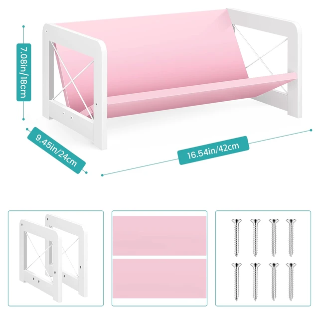 Alt view image 3 of 7 - Tabletop Bookshelf, Simple Wood Book Organizer for Desk, Tilted Table Bookcase, Small Desktop Book Rack for Cookbook Display, Kids Reading, Office Storage, Pink