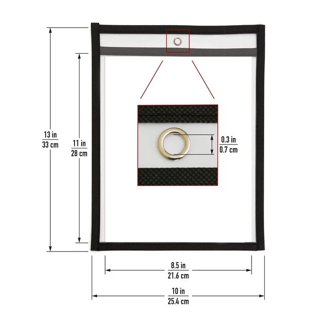 Alt view image 2 of 7 - Job Ticket Holders 9x12 - (30 Pack), 8.5 x 11 Letter Size, Dry Erase Pockets, Clear & Black Plastic Sleeves - Reusable, Water-Resistant