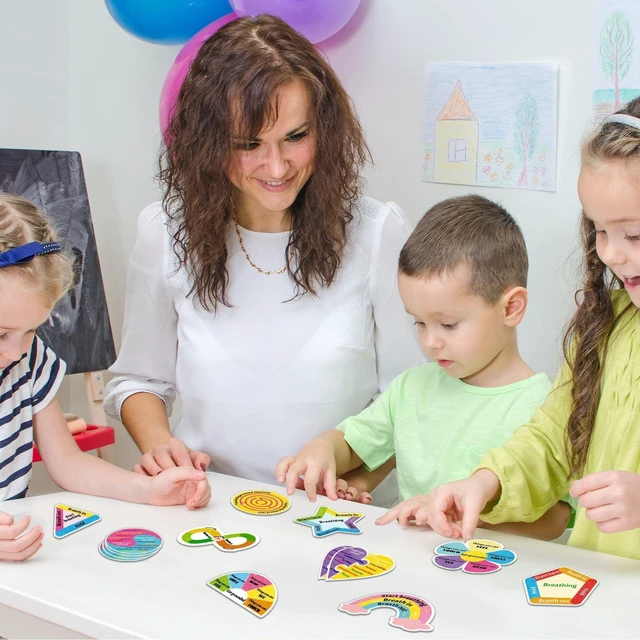 Alt view image 7 of 7 - 144 Pcs Breath Calm Anxiety Sensory Stickers Reusable Mindfulness Stickers Calming Strips Adhesive Sensory Strips for School Office Classroom Desk Teens Counselor Fidget Supplies