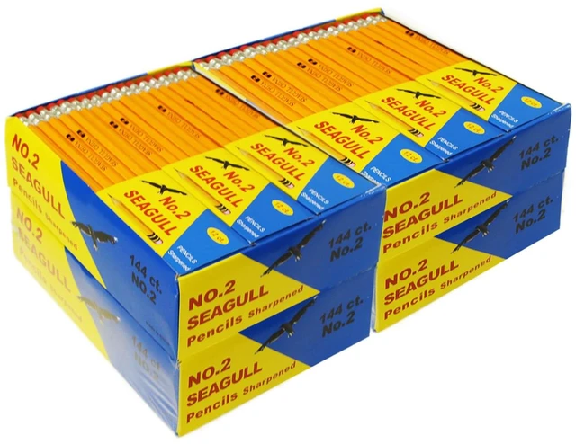 Main image of 576 Count Pre-Sharpened #2 HB Pencils with Erasers Wood-Cased Number 2 Pencils Bulk Pack of 4 Boxes (144 Each), School Teacher Supplies, Writing, Drawing, Sketching, Exams