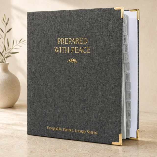 Main image of Thoughtful End-of-Life Planner Binder - Organizer for Final Wishes & Estate Complete and Easy to Use for Peaceful Preparation and Death Planning - All Your Essential Emergency Documents in One Place