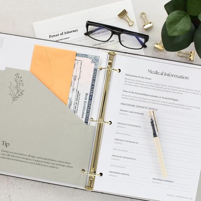 Alt view image 2 of 7 - Thoughtful End-of-Life Planner Binder - Organizer for Final Wishes & Estate Complete and Easy to Use for Peaceful Preparation and Death Planning - All Your Essential Emergency Documents in One Place