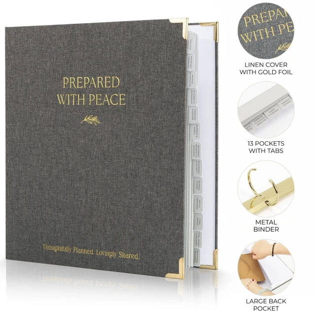 Alt view image 5 of 7 - Thoughtful End-of-Life Planner Binder - Organizer for Final Wishes & Estate Complete and Easy to Use for Peaceful Preparation and Death Planning - All Your Essential Emergency Documents in One Place
