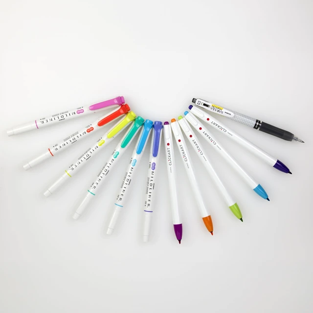 Alt view image 2 of 7 - Notetaking Set, MILDLINER, CLiCKART & SARASA, Assorted, 12-Pack Includes 6 MILDLINER Highlighters, 5 CLiCKART Felt Tip Pens & 1 SARASA MarkOn Pen, Ideal for Bible Study & Note-Taking (12012