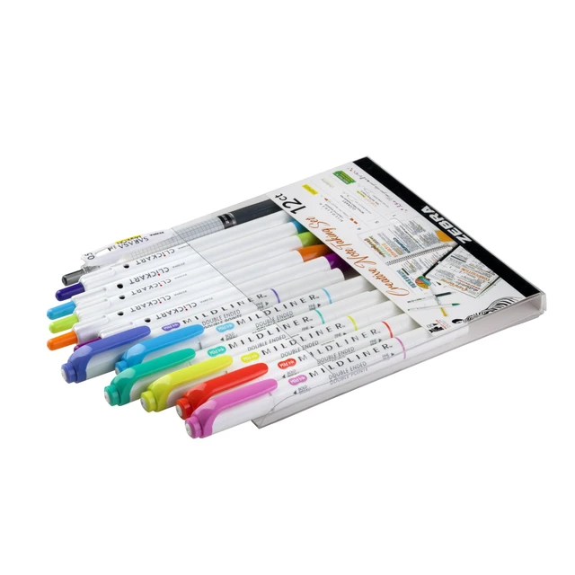 Alt view image 4 of 7 - Notetaking Set, MILDLINER, CLiCKART & SARASA, Assorted, 12-Pack Includes 6 MILDLINER Highlighters, 5 CLiCKART Felt Tip Pens & 1 SARASA MarkOn Pen, Ideal for Bible Study & Note-Taking (12012